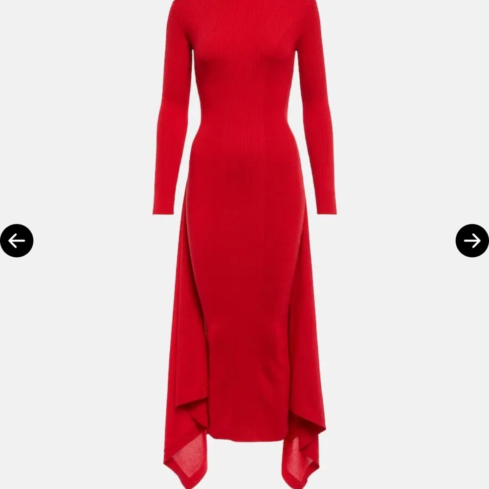 Alaia silk and cashmere Red Long Sleeve Dress